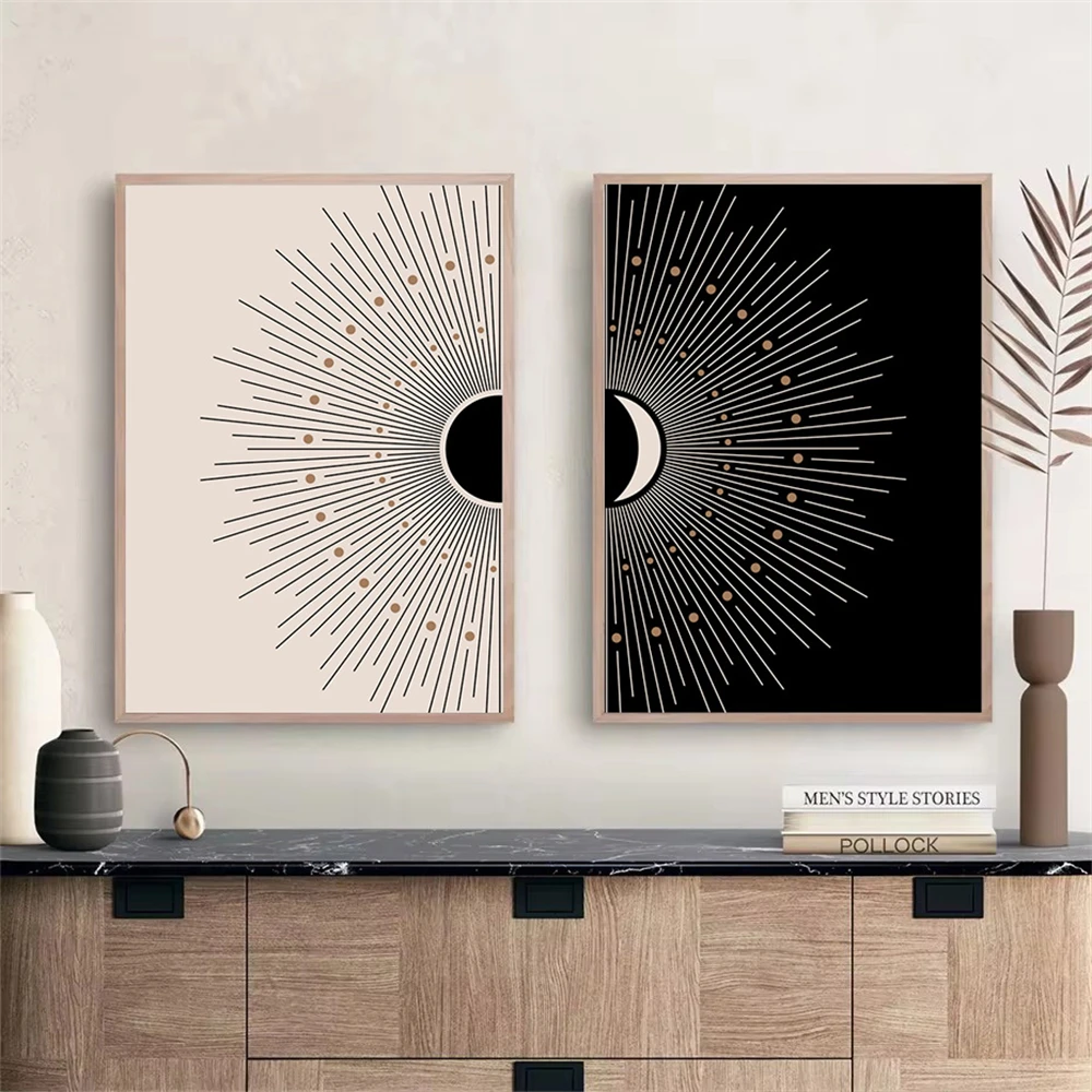 Abstract Mid Century Sun Moon Poster Boho Canvas Print Modern Black Beige Wall Art Painting Pictures Living Room Interior Decor
Abstract Mid Century Sun Moon Poster Boho Canvas Print Modern Black Beige Wall Art Painting Pictures Living Room Interior Decor