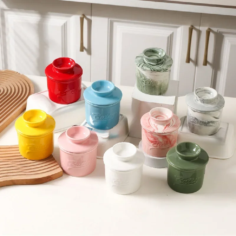 150ml Ceramic Butter Keeper Crock for Counter,Fresh Spreadable French Cheese Organizer with Water Line,Storage Dish Container
150ml Ceramic Butter Keeper Crock for Counter,Fresh Spreadable French Cheese Organizer with Water Line,Storage Dish Container