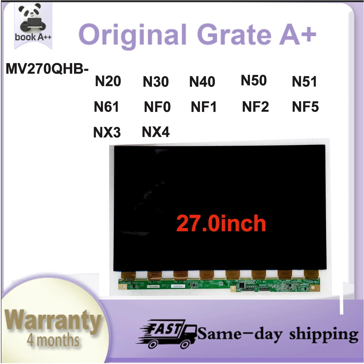 Original New A+27"IPS LCD Screen MV270QHB N20 N30 N40 N50 N51 N61 NF0 N30 N40 N50 N51 N61 NF0 NF1 NF2 NF5 NX3 NX4
Original New A+27"IPS LCD Screen MV270QHB N20 N30 N40 N50 N51 N61 NF0 N30 N40 N50 N51 N61 NF0 NF1 NF2 NF5 NX3 NX4