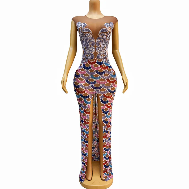 Trade Sleeveless Long Evening Dress - Celebrity Style, Colored Pattern, Sexy Front Split, Slim Fit For Company Banquet Vestito
Trade Sleeveless Long Evening Dress - Celebrity Style, Colored Pattern, Sexy Front Split, Slim Fit For Company Banquet Vestito