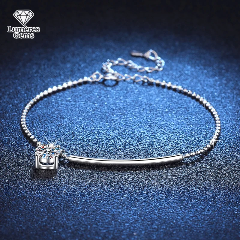 D Color Anklet Light Luxury Half Moon Curve 1 Carat Moissanite Bracelet Platinum PT950 Mark
D Color Anklet Light Luxury Half Moon Curve 1 Carat Moissanite Bracelet Platinum PT950 Mark