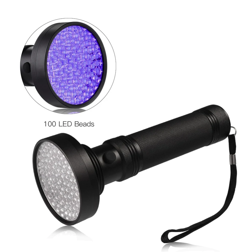 100Led Uv 395Nm Flashlight Black Light Torch Ultraviolet Light Pet Urine Stain Currency Jewelry Id Authentication Tool 
100Led Uv 395Nm Flashlight Black Light Torch Ultraviolet Light Pet Urine Stain Currency Jewelry Id Authentication Tool