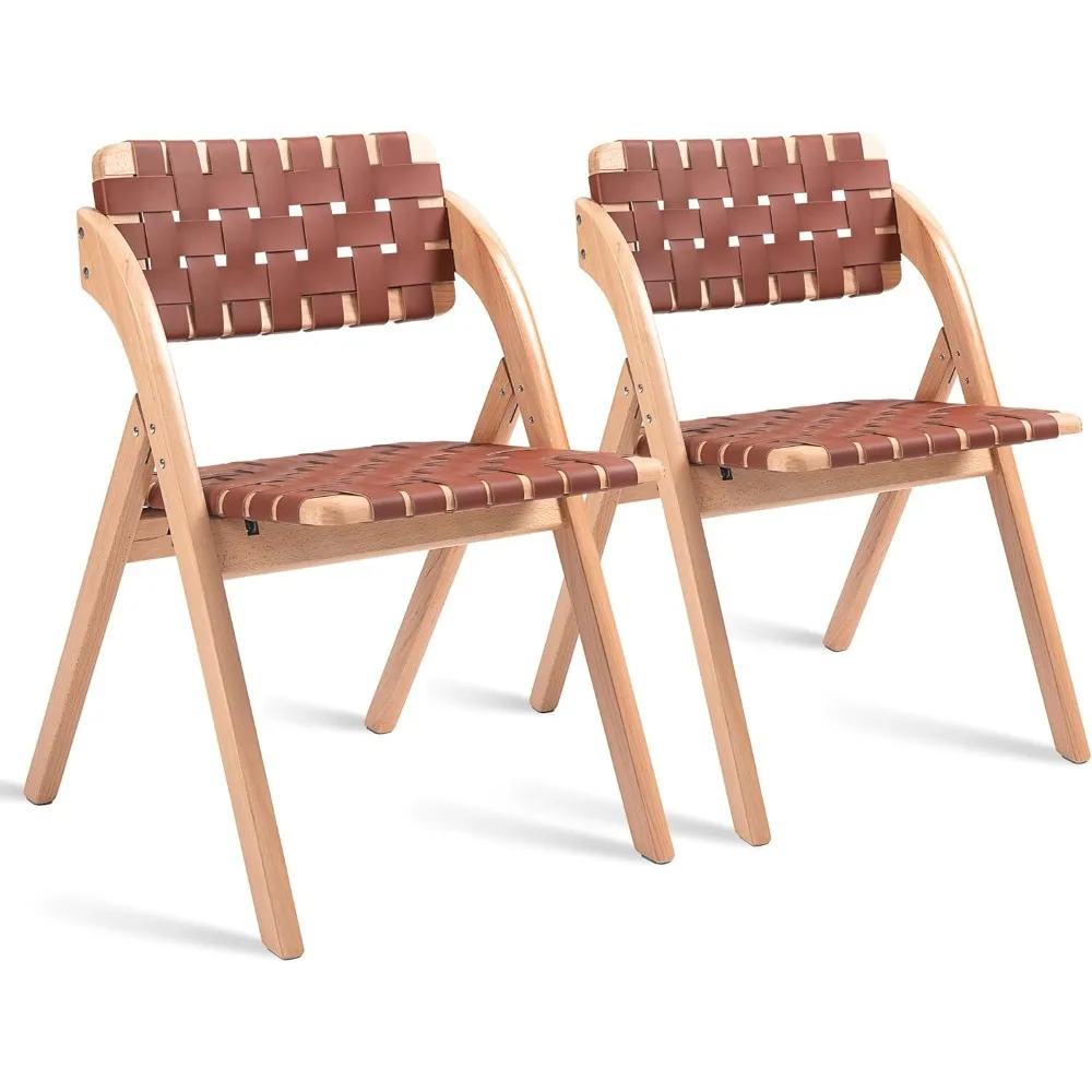Folding Dining Chairs Set of 2, Wooden Foldable Chair with Leather-Woven Backrest and Widened Seat Extra for Guests Kitchen Off
Folding Dining Chairs Set of 2, Wooden Foldable Chair with Leather-Woven Backrest and Widened Seat Extra for Guests Kitchen Off