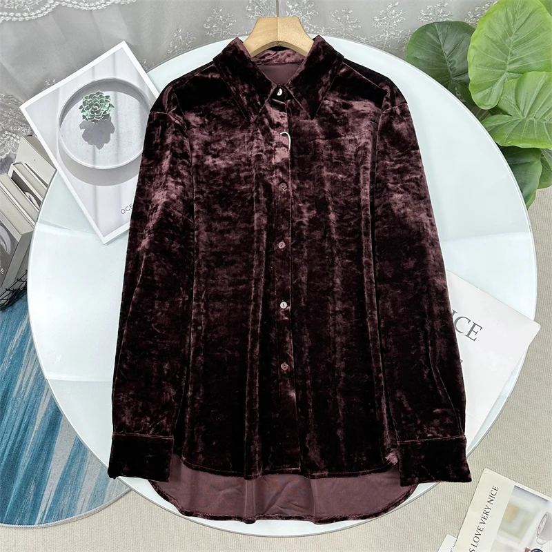 Элегантная женская рубашка с вельветовым воротником и длинным рукавом, модный винтажный стиль, осень 2025, для офиса, премиум качество, топ
Элегантная женская рубашка с вельветовым воротником и длинным рукавом, модный винтажный стиль, осень 2025, для офиса, премиум качество, топ