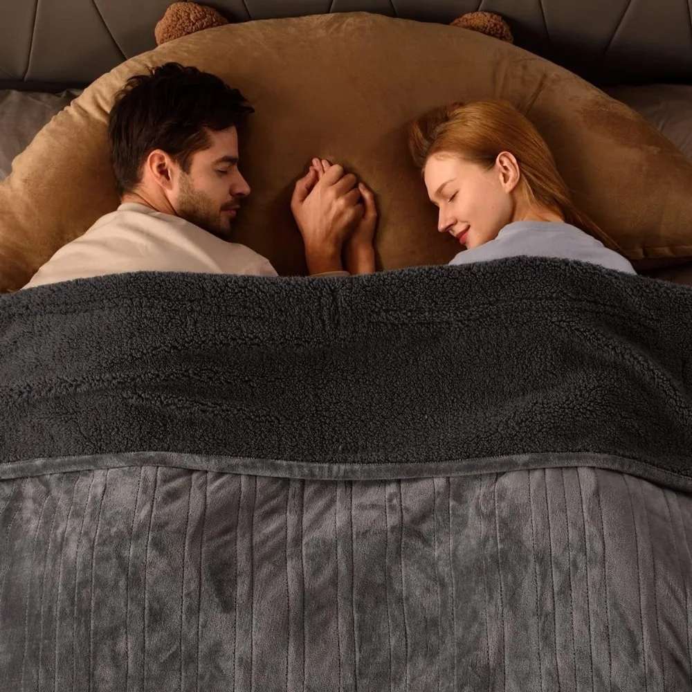 Heated Blanket King Size 100" x 90" Dual Controller Electric Weighted Blanket, Velvet/Sherpa 10 Heating Levels & 1-12H Auto Off
Heated Blanket King Size 100" x 90" Dual Controller Electric Weighted Blanket, Velvet/Sherpa 10 Heating Levels & 1-12H Auto Off