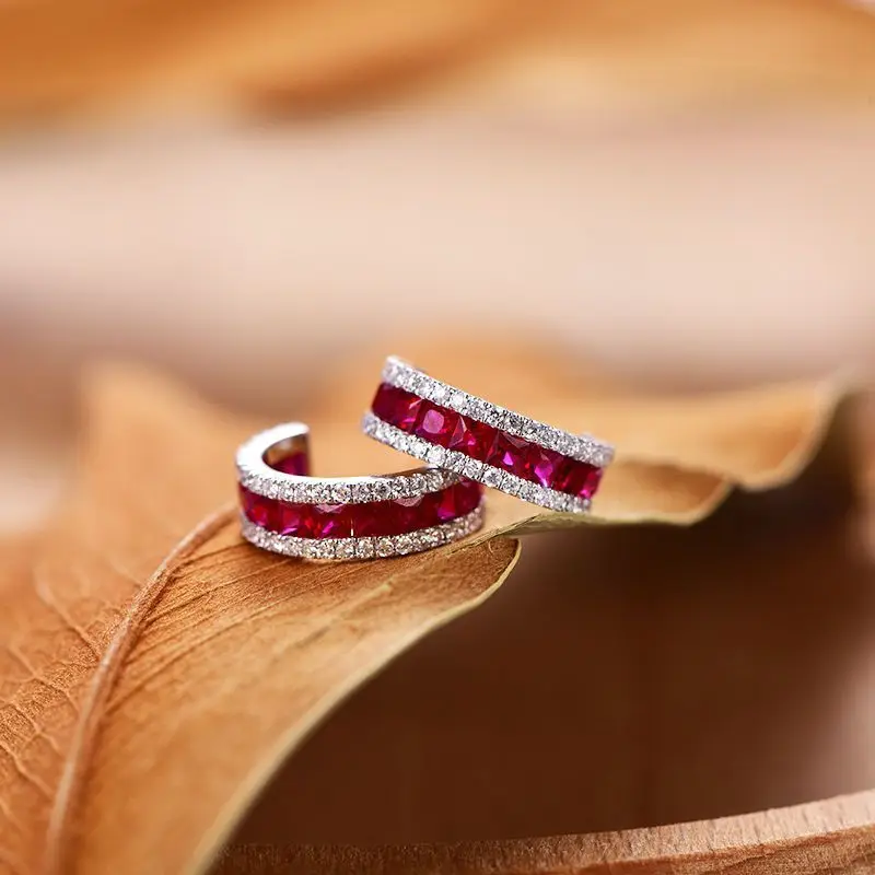 Brilliant Fashion Earrings for Women New in Silver Inlaid Full Diamond Red gemstone C-shaped Stud Earrings Engagement Jewelry
Brilliant Fashion Earrings for Women New in Silver Inlaid Full Diamond Red gemstone C-shaped Stud Earrings Engagement Jewelry