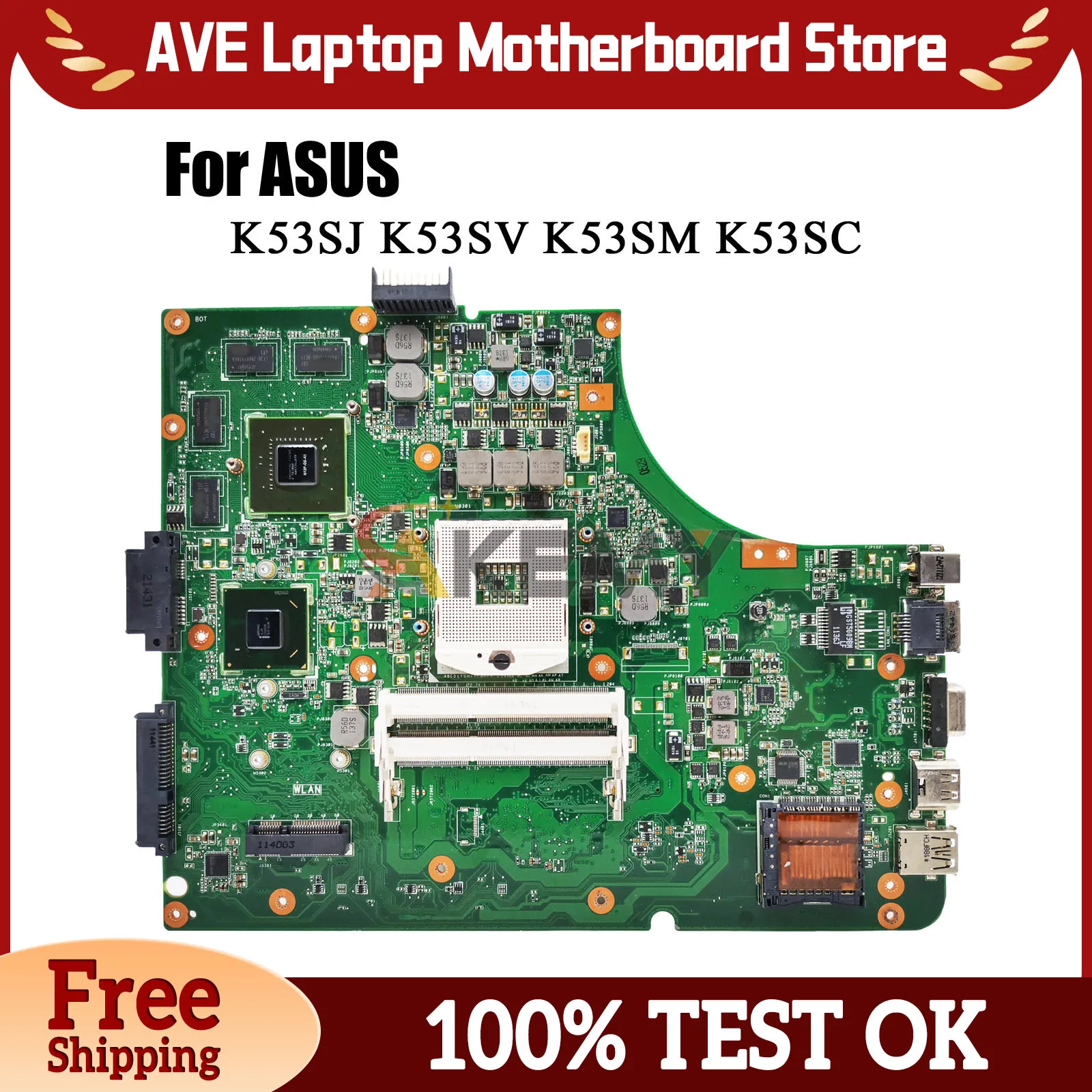 K53SV Laptop Motherboard For ASUS K53SJ K53S K53SD K53SM K53SK K53SC K53SV Notebook Mainboard 100% tests OK fast shipping stk
K53SV Laptop Motherboard For ASUS K53SJ K53S K53SD K53SM K53SK K53SC K53SV Notebook Mainboard 100% tests OK fast shipping stk