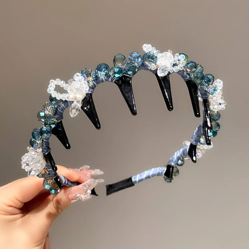 Korean Luxury Crystal Bead Bow Hair Hoop Hairbands with Teeth Versatile Face Washing Hairpin Headwear Pressed Hair Headband
Korean Luxury Crystal Bead Bow Hair Hoop Hairbands with Teeth Versatile Face Washing Hairpin Headwear Pressed Hair Headband
