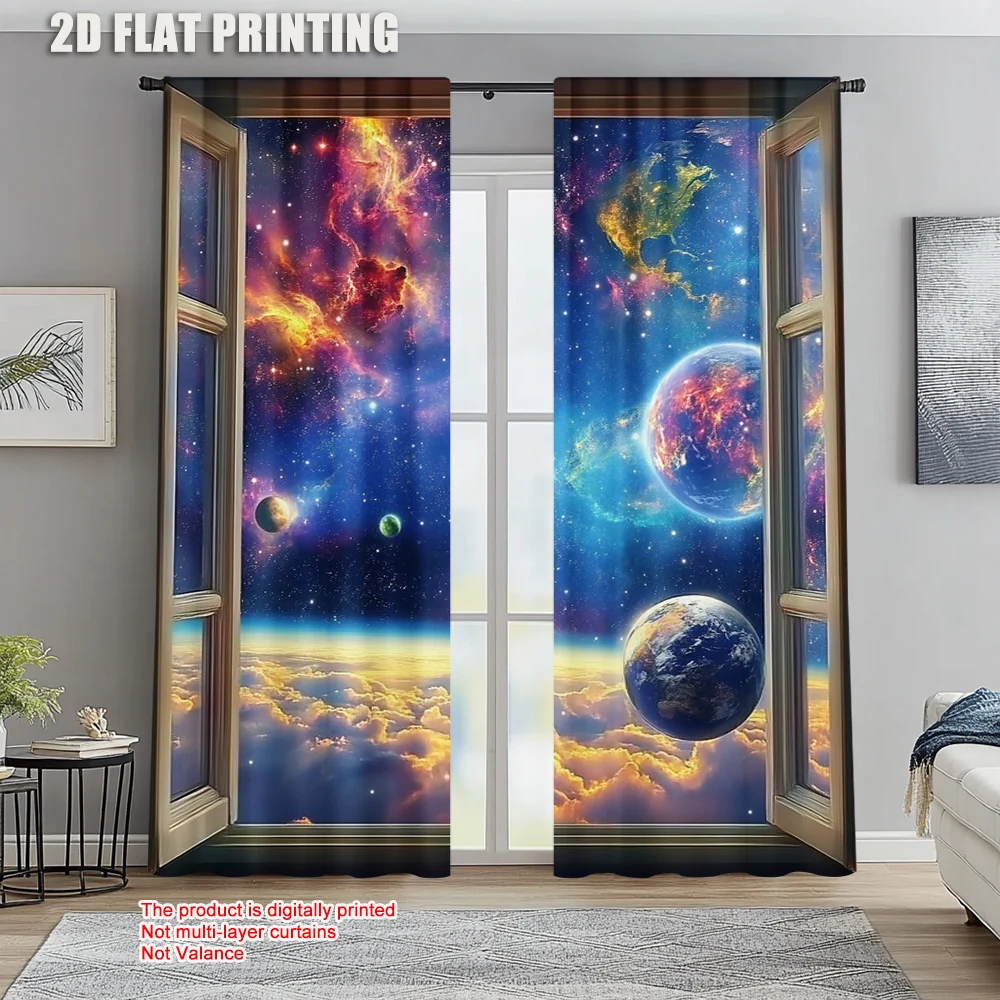 2pc, Drapes Space Galaxy Durable 100% Polyester Fabric,Without Electricity Family Party Applies to Various room decor
2pc, Drapes Space Galaxy Durable 100% Polyester Fabric,Without Electricity Family Party Applies to Various room decor