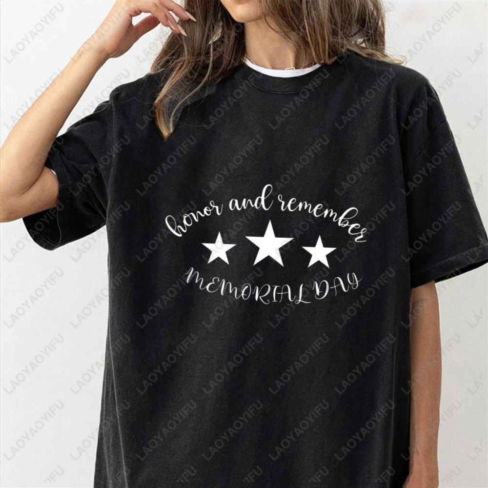 Honor And Remember Memorial Day T-Shirt Patriotic Star Graphic Casual Crew Neck Short Sleeve Cotton Top Veteran Memorial Tee
Honor And Remember Memorial Day T-Shirt Patriotic Star Graphic Casual Crew Neck Short Sleeve Cotton Top Veteran Memorial Tee