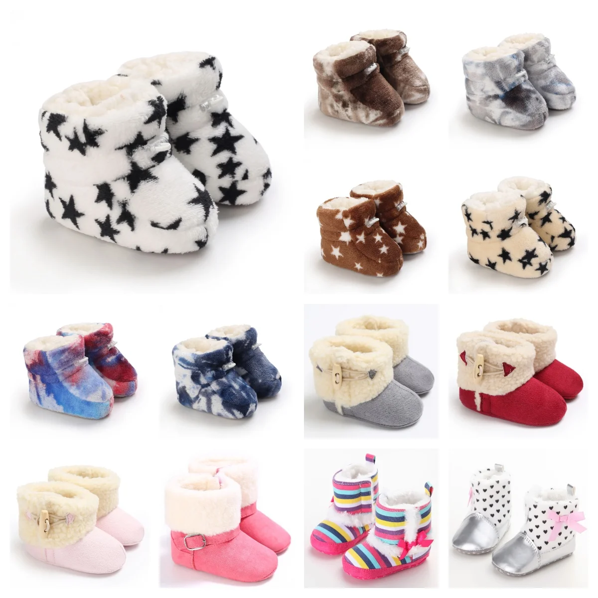 Winter Newborn Baby Shoes 0-7-10 Months Soft Soled Thick Cotton Shoes For Male And Female Babies 0-1 Years Old With Plush Warm S
Winter Newborn Baby Shoes 0-7-10 Months Soft Soled Thick Cotton Shoes For Male And Female Babies 0-1 Years Old With Plush Warm S