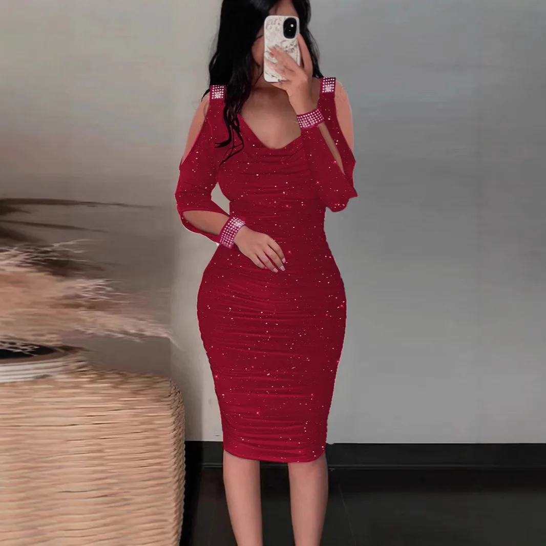 New Sexy Slim Fit Off Shoulder Long Sleeved Pleated Hip Hugging Skirt Pencil Skirt for Women's Clothing Robe Vestido Women Party
New Sexy Slim Fit Off Shoulder Long Sleeved Pleated Hip Hugging Skirt Pencil Skirt for Women's Clothing Robe Vestido Women Party