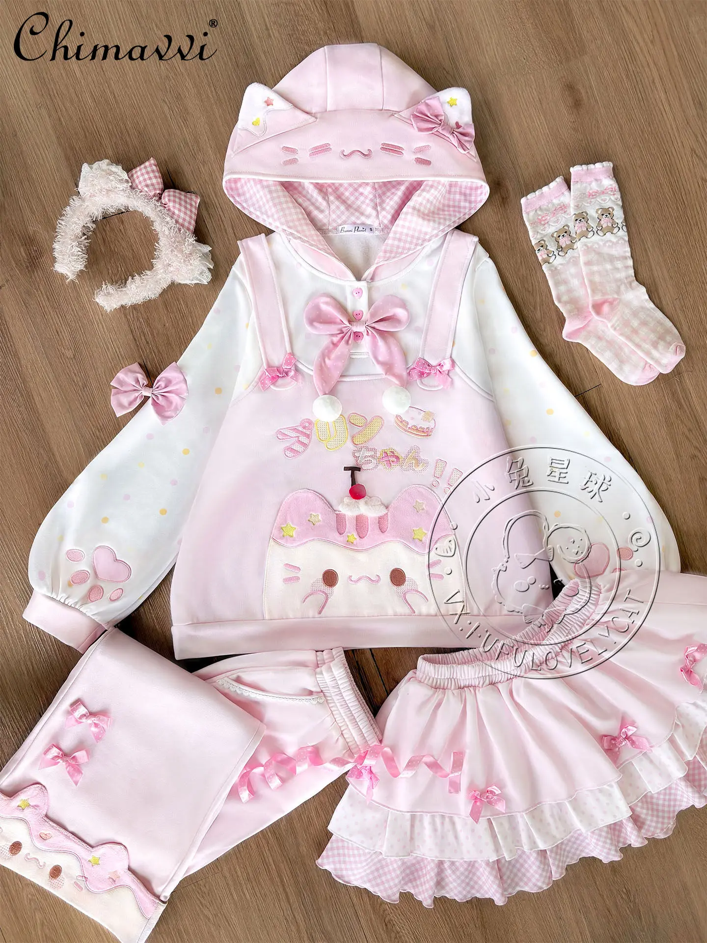 Sweet Girl Hooded Sweatshirt Fleece-Lined Long Pants Loose Short Skirt Winter Clothes Soft Girl Daughter Outfit Womens Cute Set
Sweet Girl Hooded Sweatshirt Fleece-Lined Long Pants Loose Short Skirt Winter Clothes Soft Girl Daughter Outfit Womens Cute Set