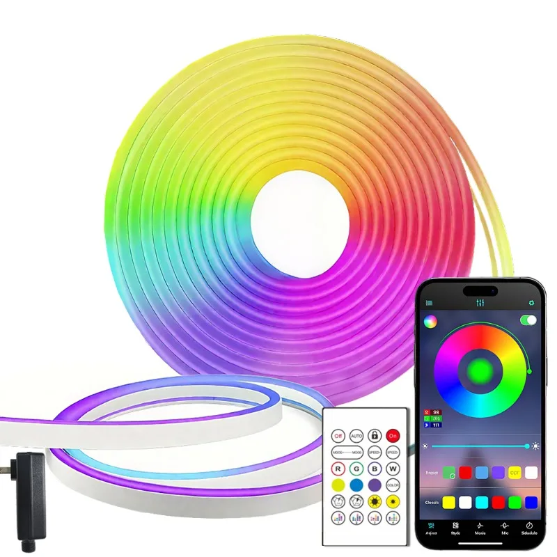 50FTRGB LED Neon Rope Lights LED neon Strip Lights with Remote ControlAPP Control IP65 Outdoor RGB Lights Waterproof Room Decor
50FTRGB LED Neon Rope Lights LED neon Strip Lights with Remote ControlAPP Control IP65 Outdoor RGB Lights Waterproof Room Decor