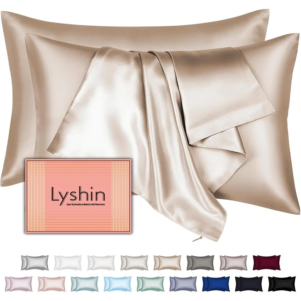 Silk Pillow Cases 2 Pack King Size with Hidden Zipper, Mulberry Silk Pillowcase or Hair and Skin, Smooth and Sot Breathable Cool
Silk Pillow Cases 2 Pack King Size with Hidden Zipper, Mulberry Silk Pillowcase or Hair and Skin, Smooth and Sot Breathable Cool