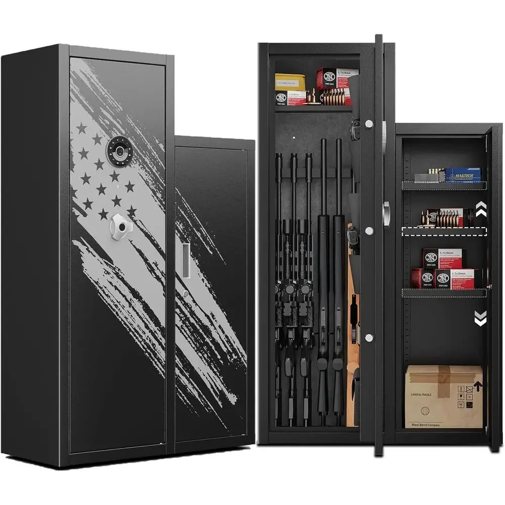 8-10 Rifle Capacity Gun Safe with 4 Pistol Compartments and Removable Shelf for Shotgun Storage
8-10 Rifle Capacity Gun Safe with 4 Pistol Compartments and Removable Shelf for Shotgun Storage