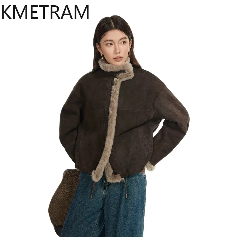 KMETRAM Natural Merino Sheepskin with Wool Attached Jackets Short Loose Coats 62cm Winter Real Fur Coat Woman Clothing 2026 шуба
KMETRAM Natural Merino Sheepskin with Wool Attached Jackets Short Loose Coats 62cm Winter Real Fur Coat Woman Clothing 2026 шуба