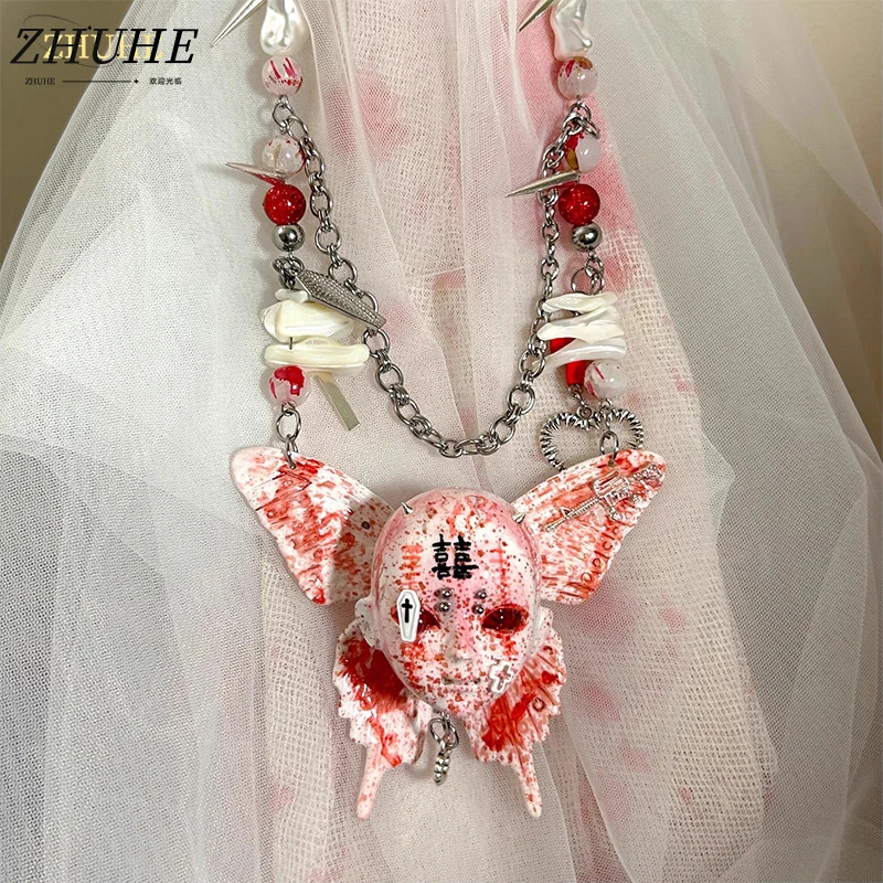 ZHUHE Double Xi Character Baby Face Necklace New Gothic Style For Women Men Jewelry Accessories Party Gift To Girlfriend
ZHUHE Double Xi Character Baby Face Necklace New Gothic Style For Women Men Jewelry Accessories Party Gift To Girlfriend
