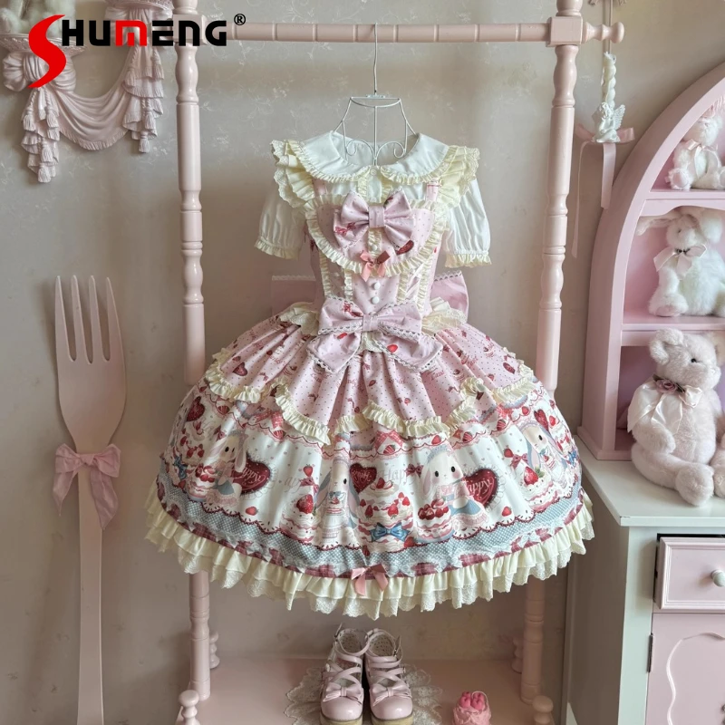 Original Design Sweet Lolita Sling Dress JSK Japanese Style Soft Girls Cute Bow High Waist Slim Sleeveless Mini Dress Summer
Original Design Sweet Lolita Sling Dress JSK Japanese Style Soft Girls Cute Bow High Waist Slim Sleeveless Mini Dress Summer