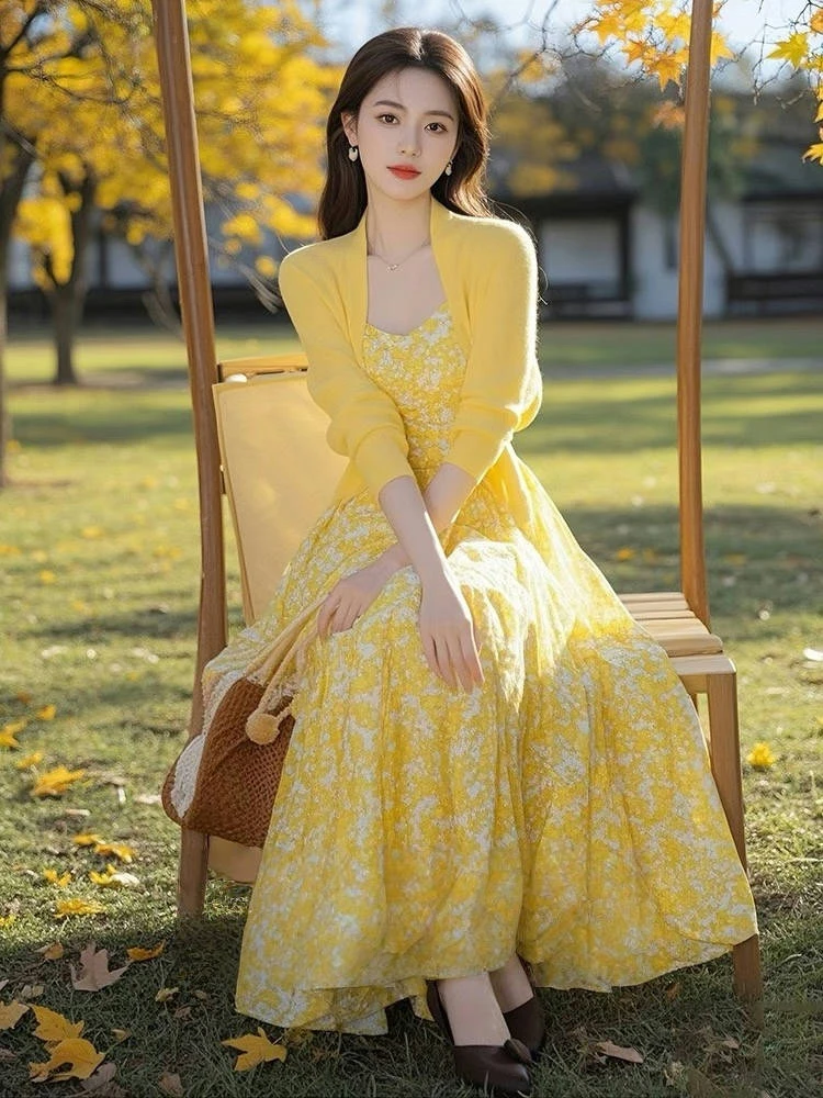 Spring 2025 Floral Print Midi Dress And Cardigan Set plus Size Women Elegant Style Long Sleeve V Neck a Line Skirt Two Piece Set
Spring 2025 Floral Print Midi Dress And Cardigan Set plus Size Women Elegant Style Long Sleeve V Neck a Line Skirt Two Piece Set