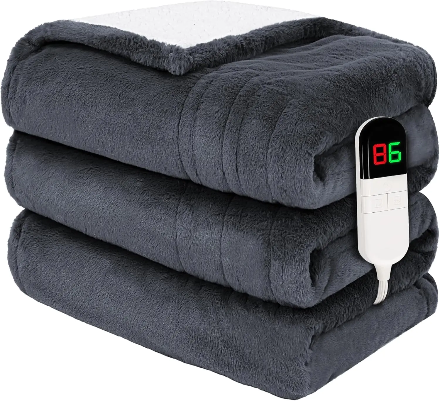 Ultra Soft Electric Heated Blanket Twin Size with 8 Heat Levels, Auto Shut Off, Machine Washable in Grey
Ultra Soft Electric Heated Blanket Twin Size with 8 Heat Levels, Auto Shut Off, Machine Washable in Grey