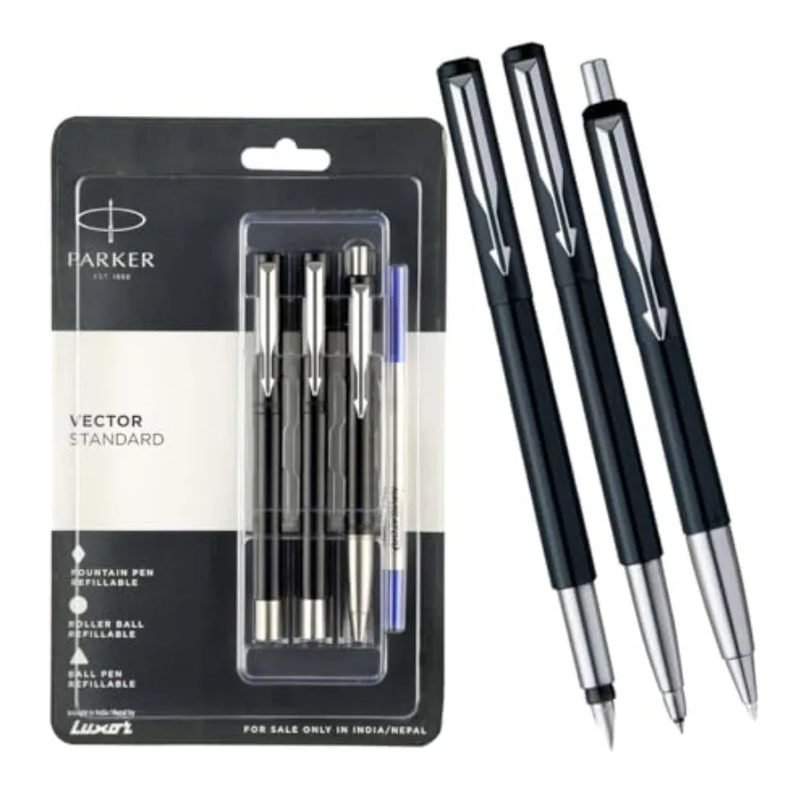 Vector Standard Fountain Pen, Roller Ball Pen Black
Vector Standard Fountain Pen, Roller Ball Pen Black