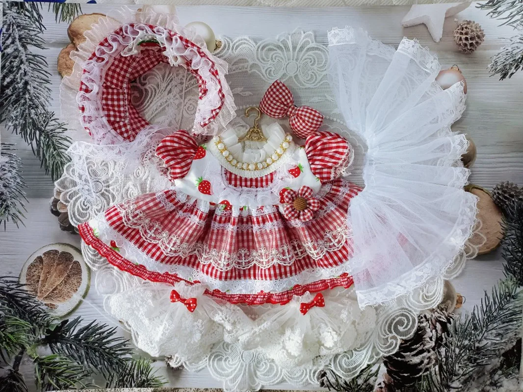 Одежда для куклы BJD, подходит для размера 1/3, 1/4, 1/6, маленькое Красное Кружевное платье в виде клубники, аксессуары для кукол (головной убор + юбка + суеты)
Одежда для куклы BJD, подходит для размера 1/3, 1/4, 1/6, маленькое Красное Кружевное платье в виде клубники, аксессуары для кукол (головной убор + юбка + суеты)