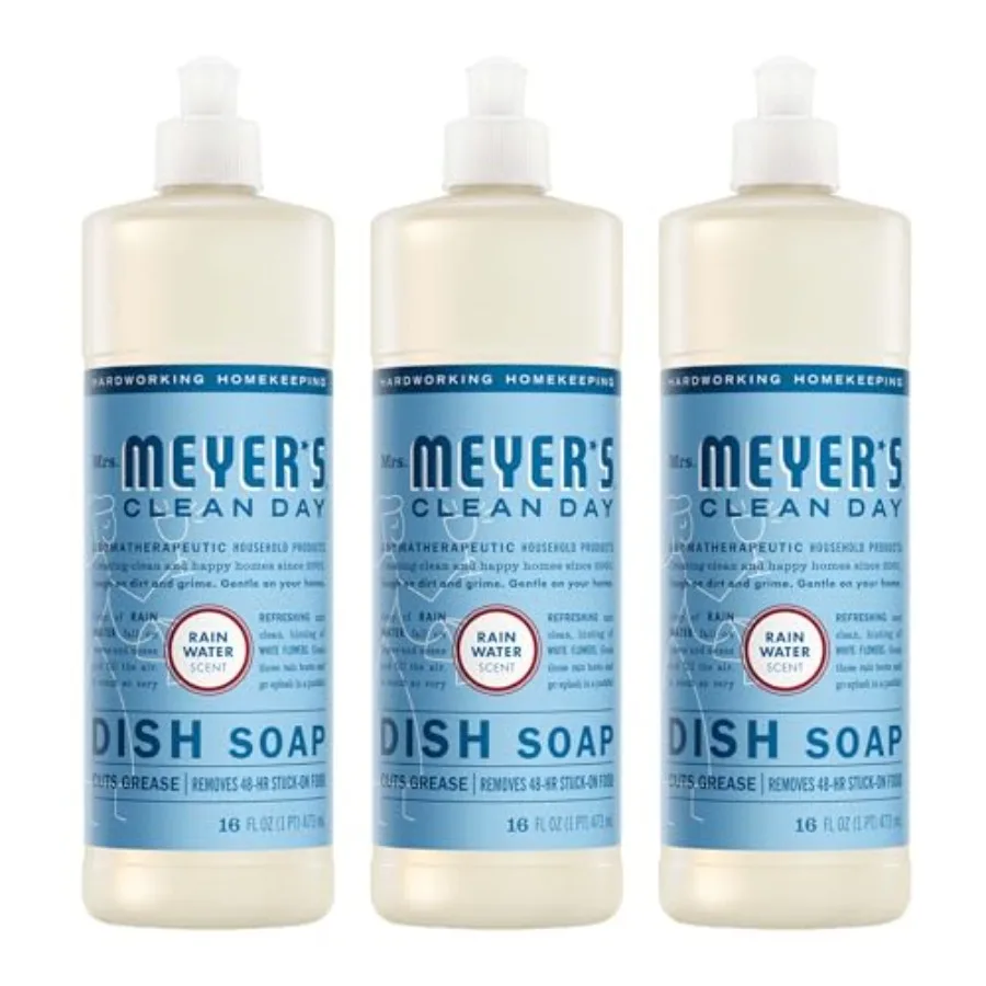 MRS. MEYER'S CLEAN DAY Liquid Dish Soap, Rain Water Scent, 16 Fl Oz Bottle - 3 Pack
MRS. MEYER'S CLEAN DAY Liquid Dish Soap, Rain Water Scent, 16 Fl Oz Bottle - 3 Pack