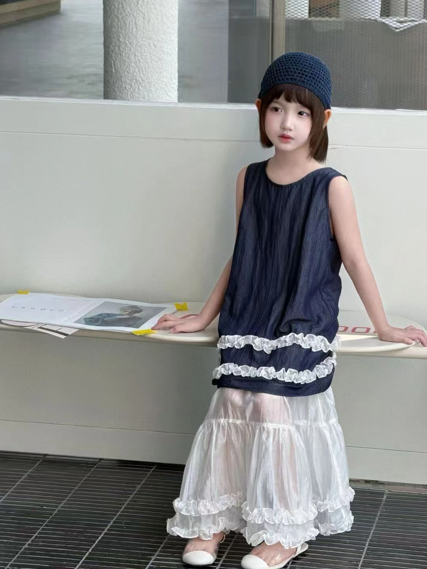 Unique Spliced Knee-Length Fashionable Vest Dress Blue Girls Dress Children's Skirt Summer Outfit Casual Mid-Low Waist Dress
Unique Spliced Knee-Length Fashionable Vest Dress Blue Girls Dress Children's Skirt Summer Outfit Casual Mid-Low Waist Dress