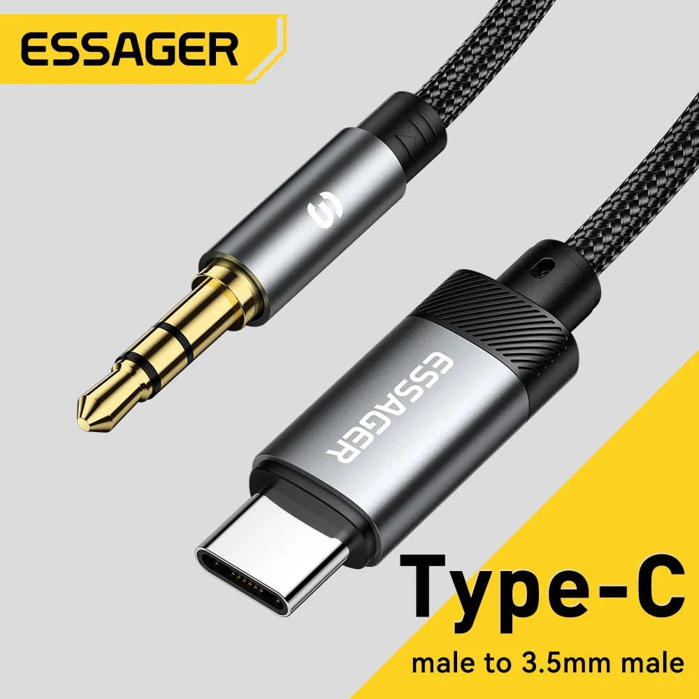Essager Audio Jack Cable Type-C USB C to 3.5mm Jack AUX Cord Car Speaker Headphone Adapter for Huawei Xiaomi Type-C Converter
Essager Audio Jack Cable Type-C USB C to 3.5mm Jack AUX Cord Car Speaker Headphone Adapter for Huawei Xiaomi Type-C Converter