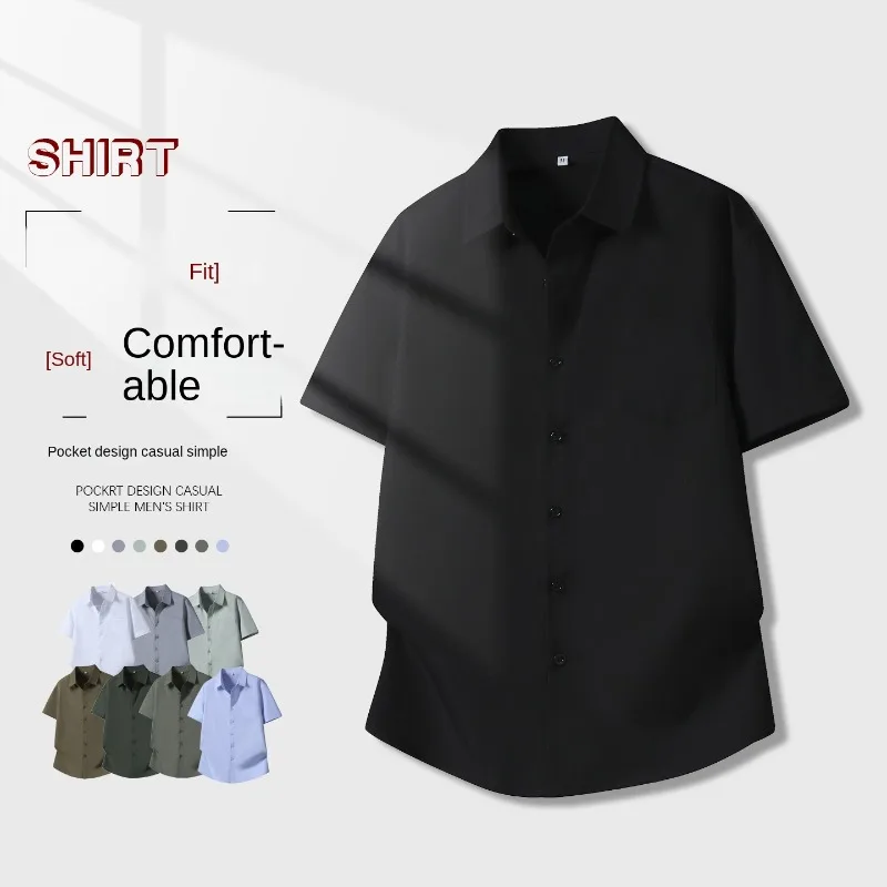 New Summer Black Pocket Mens Shirts Business Casual Formal Male Shirts Breathable Solid Button Down Office Wear
New Summer Black Pocket Mens Shirts Business Casual Formal Male Shirts Breathable Solid Button Down Office Wear