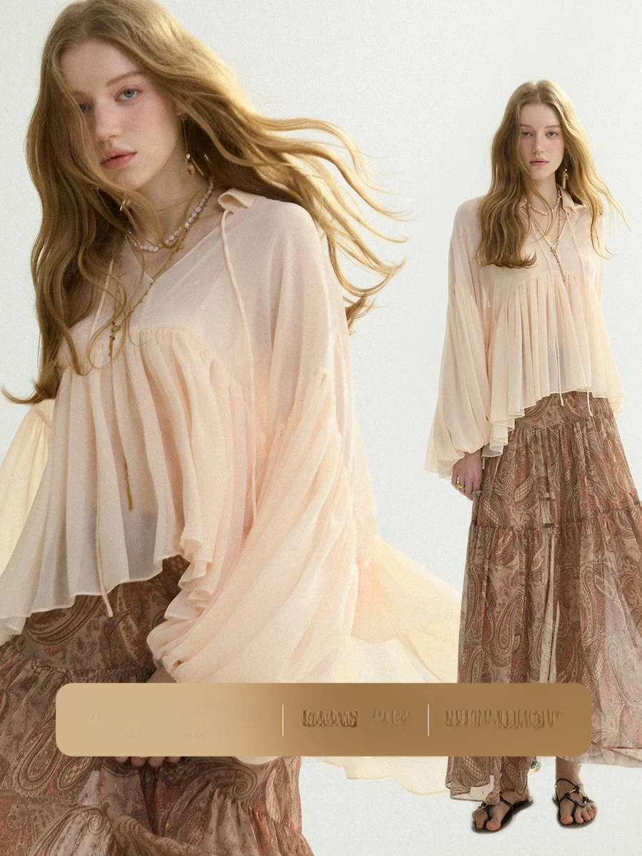 Ретро-топ из шифона с длинным рукавом и V-образным вырезом для женщин, с цветочным кружевом, весенняя модная повседневная верхняя одежда
Ретро-топ из шифона с длинным рукавом и V-образным вырезом для женщин, с цветочным кружевом, весенняя модная повседневная верхняя одежда