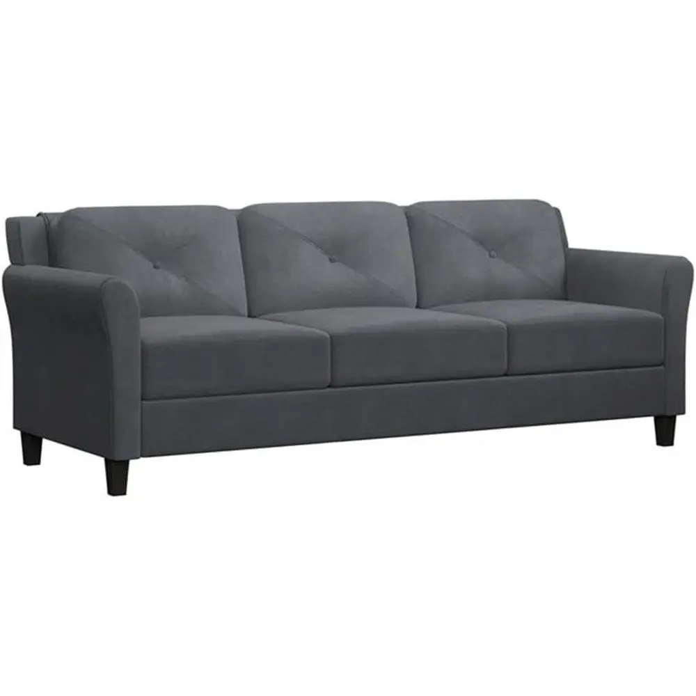 78.8 Wide Hardwood Rolled Arm Sofa in Grey Durable Microfiber with Tufted Back Cushions
78.8 Wide Hardwood Rolled Arm Sofa in Grey Durable Microfiber with Tufted Back Cushions