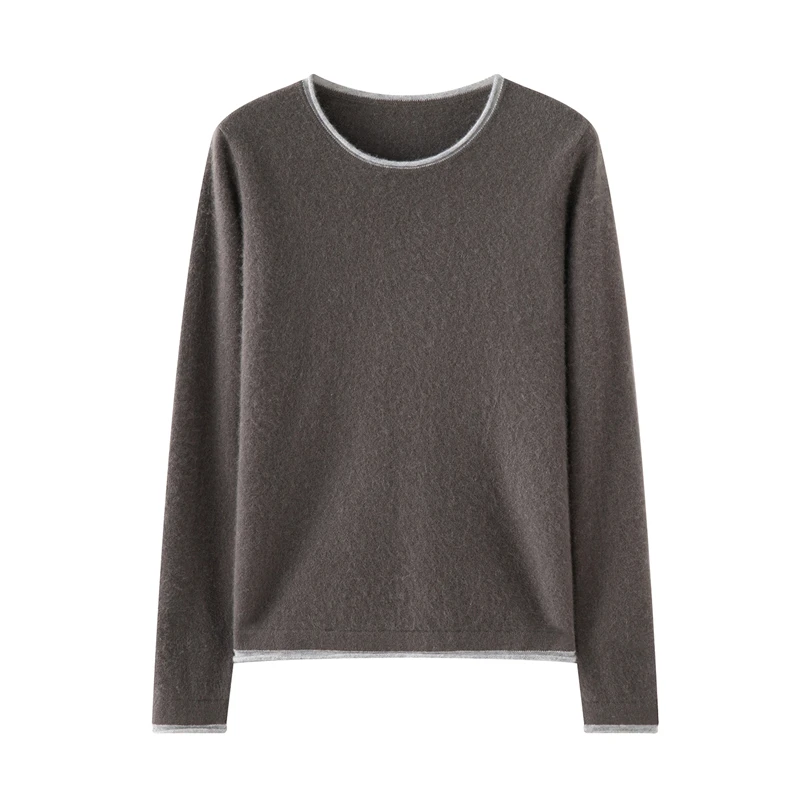 New Fashion Autumn Winter Women 100% Cashmere Sweater Color Block O-neck Roll Edge Pullover Tops Woman Knitted Cashmere Blouse
New Fashion Autumn Winter Women 100% Cashmere Sweater Color Block O-neck Roll Edge Pullover Tops Woman Knitted Cashmere Blouse