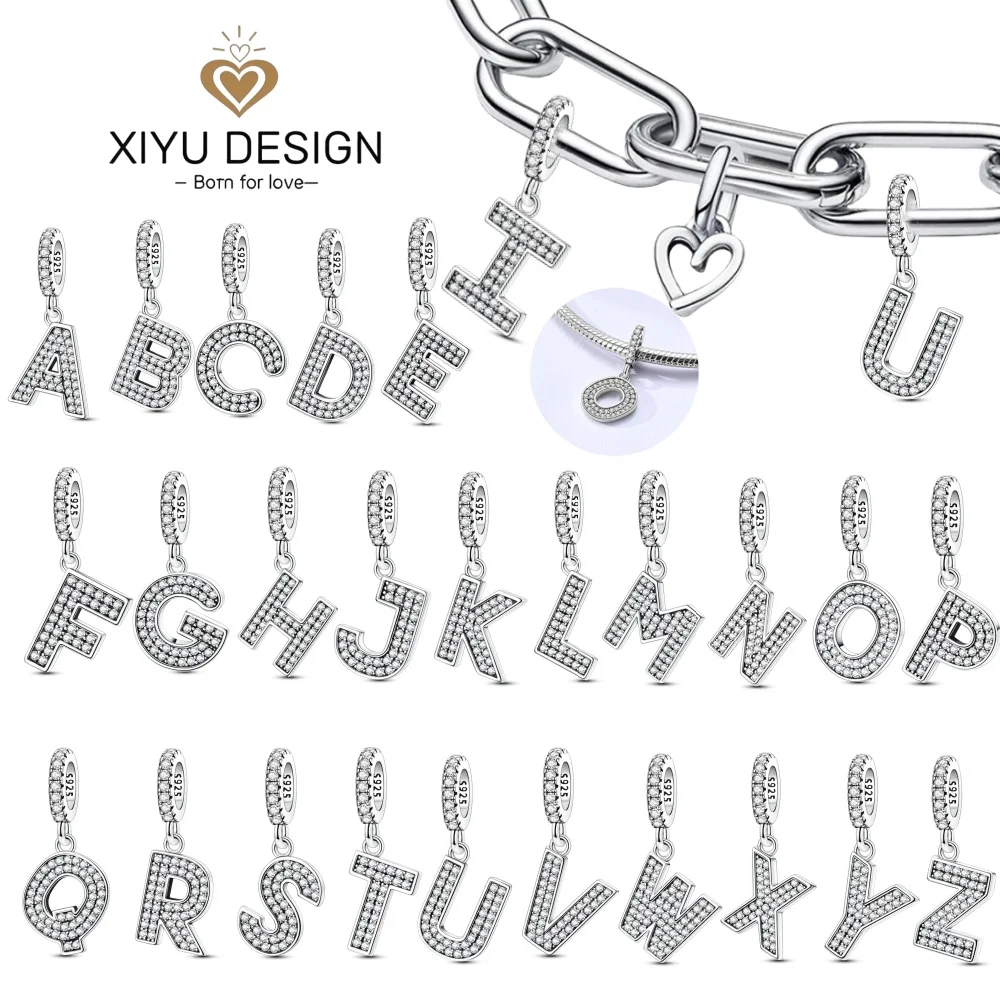 Me Letter Series A-Z 26 Letters Sparkling Full Zircon Charms Beads Fit DIY S925 Silver Bracelet Necklace Women Jewelry Gift
Me Letter Series A-Z 26 Letters Sparkling Full Zircon Charms Beads Fit DIY S925 Silver Bracelet Necklace Women Jewelry Gift