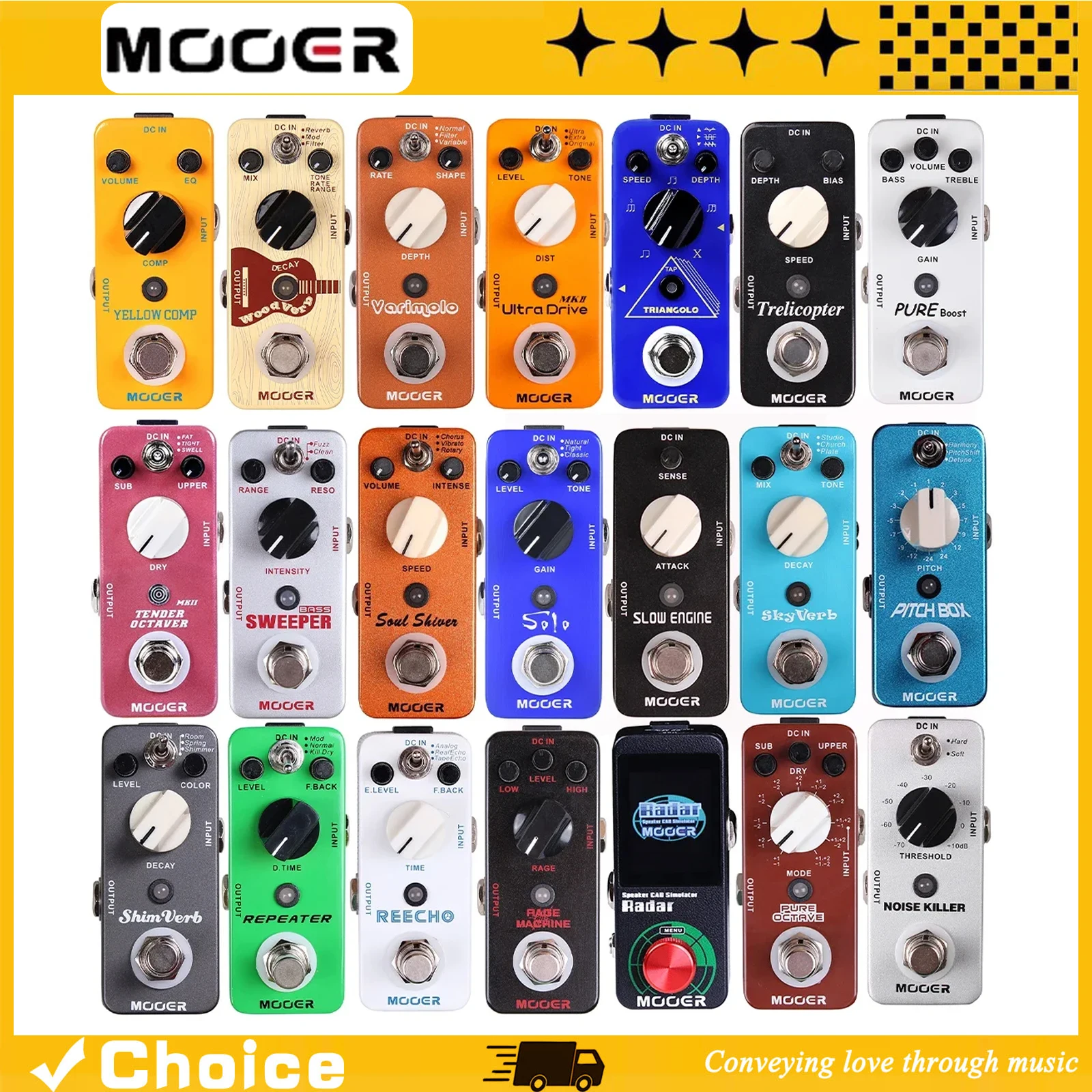 MOOER Pro Guitar System 8FX Engine (Delay/Reverb/Mod/Drive) 24-bit/96kHz DSP + Bluetooth 5.3 Stage/Studio/Streaming
MOOER Pro Guitar System 8FX Engine (Delay/Reverb/Mod/Drive) 24-bit/96kHz DSP + Bluetooth 5.3 Stage/Studio/Streaming