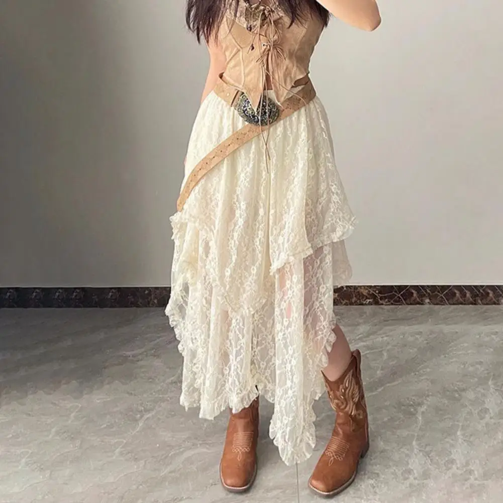 Retro Skirt Elastic High Waist Lace Irregular Design Midi Skirt French Style Retro Embroidery Lace Flower Long Skirt
Retro Skirt Elastic High Waist Lace Irregular Design Midi Skirt French Style Retro Embroidery Lace Flower Long Skirt