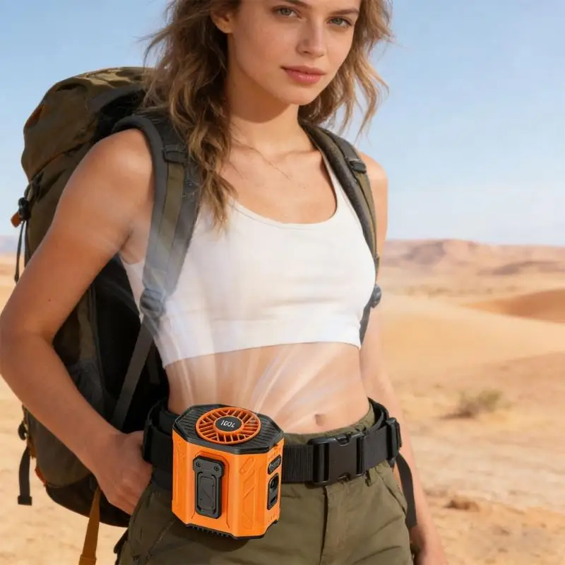 D0AB Portable Waist Fan With 100 Speed Adjustments And Integrated Light For Outdoor Use
D0AB Portable Waist Fan With 100 Speed Adjustments And Integrated Light For Outdoor Use