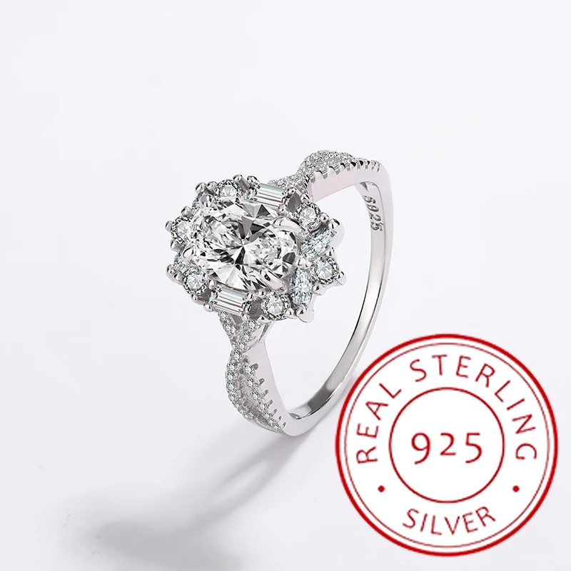 Luxurious Niche Design High-end Authentic S925 Silver Oval Pigeon Egg Diamond Ring for Women
Luxurious Niche Design High-end Authentic S925 Silver Oval Pigeon Egg Diamond Ring for Women