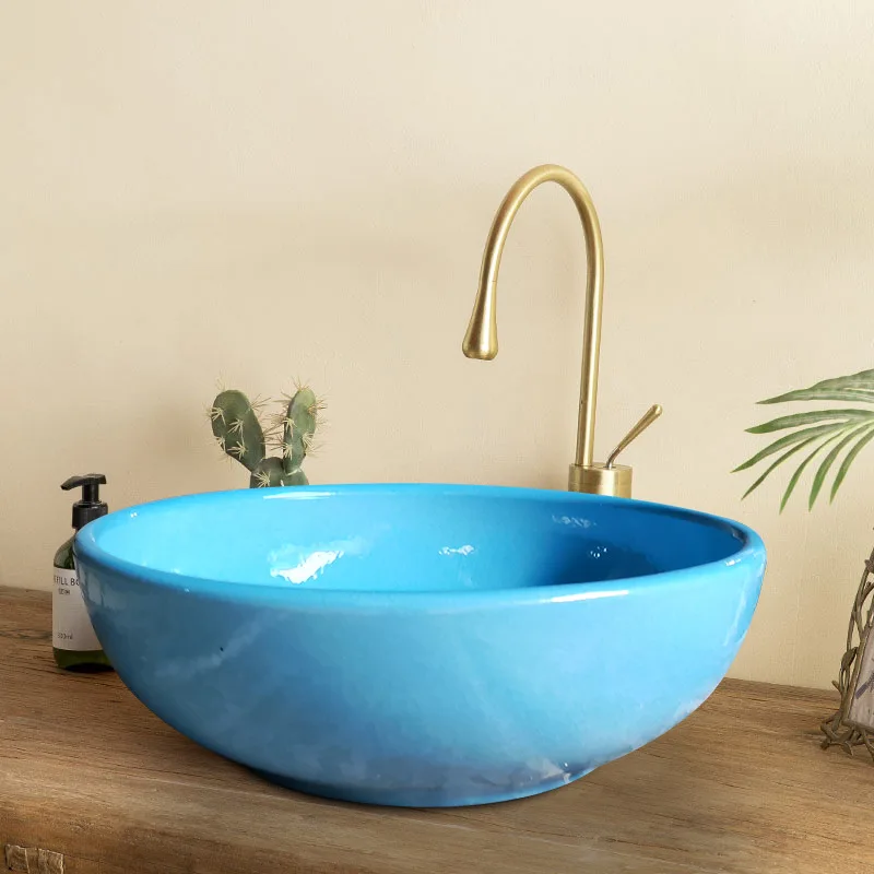 Hot selling Morandi turquoise countertop basin, ceramic washbasin, bathroom washbasin, artistic simplicity GN832ED
Hot selling Morandi turquoise countertop basin, ceramic washbasin, bathroom washbasin, artistic simplicity GN832ED