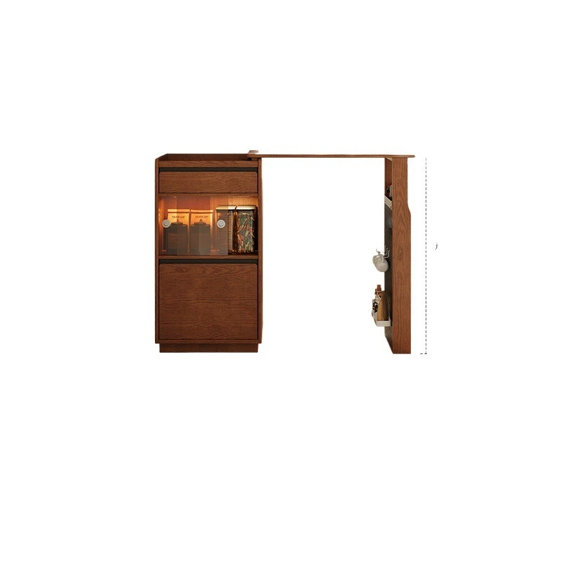 Solid wood bar, partition integrated household multi-functional telescopic island, living room storage
Solid wood bar, partition integrated household multi-functional telescopic island, living room storage