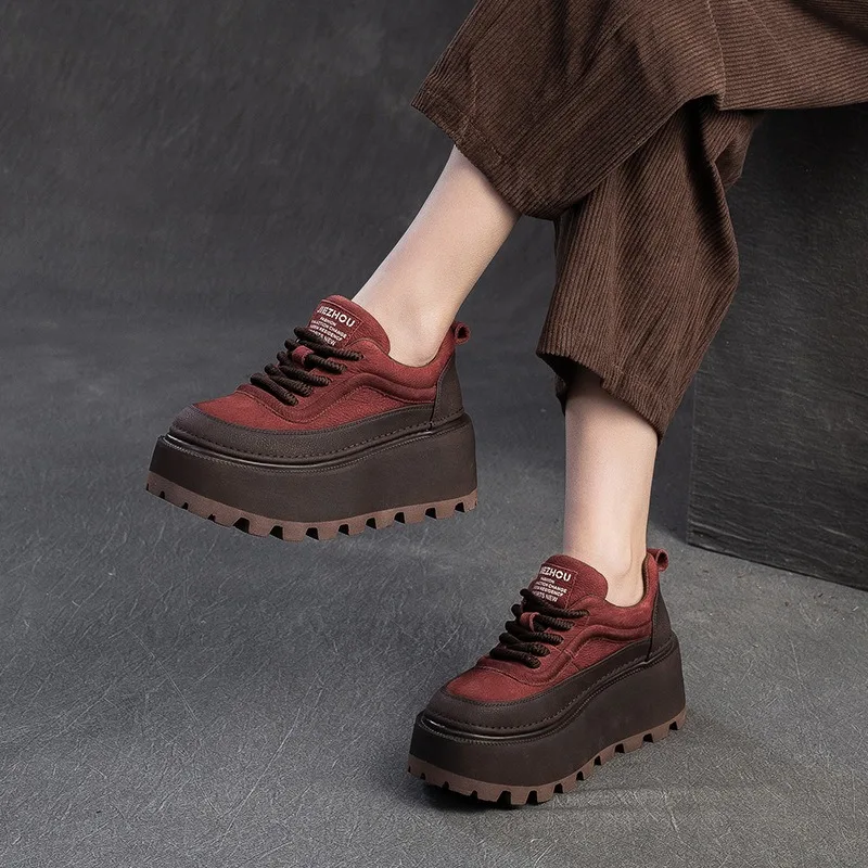 Birkuir Retro Lace Up Flat Platform Shoes For Women Outdoor Sneakers Genuine Leather Thick Heel Shoes Luxury Soft Casual Shoes
Birkuir Retro Lace Up Flat Platform Shoes For Women Outdoor Sneakers Genuine Leather Thick Heel Shoes Luxury Soft Casual Shoes