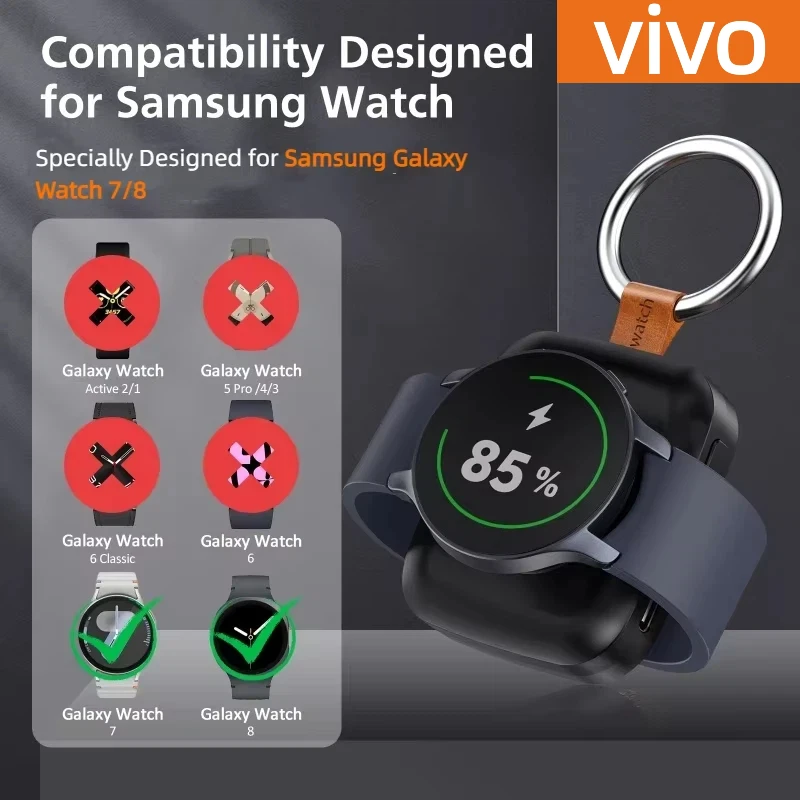 VIVO 1200 мАч мини-беспроводное зарядное устройство для часов Galaxy Watch 7 8, портативное зарядное устройство, классическое зарядное устройство, брелок
VIVO 1200 мАч мини-беспроводное зарядное устройство для часов Galaxy Watch 7 8, портативное зарядное устройство, классическое зарядное устройство, брелок