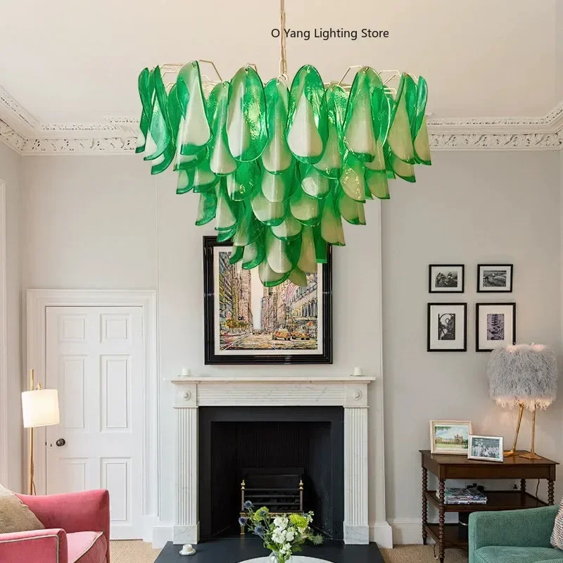 Hanging Pendant Light Fixture with Green Petal Glass Chandelier for Bedroom Kitchen Living Room Ceiling Mount Luxury
Hanging Pendant Light Fixture with Green Petal Glass Chandelier for Bedroom Kitchen Living Room Ceiling Mount Luxury
