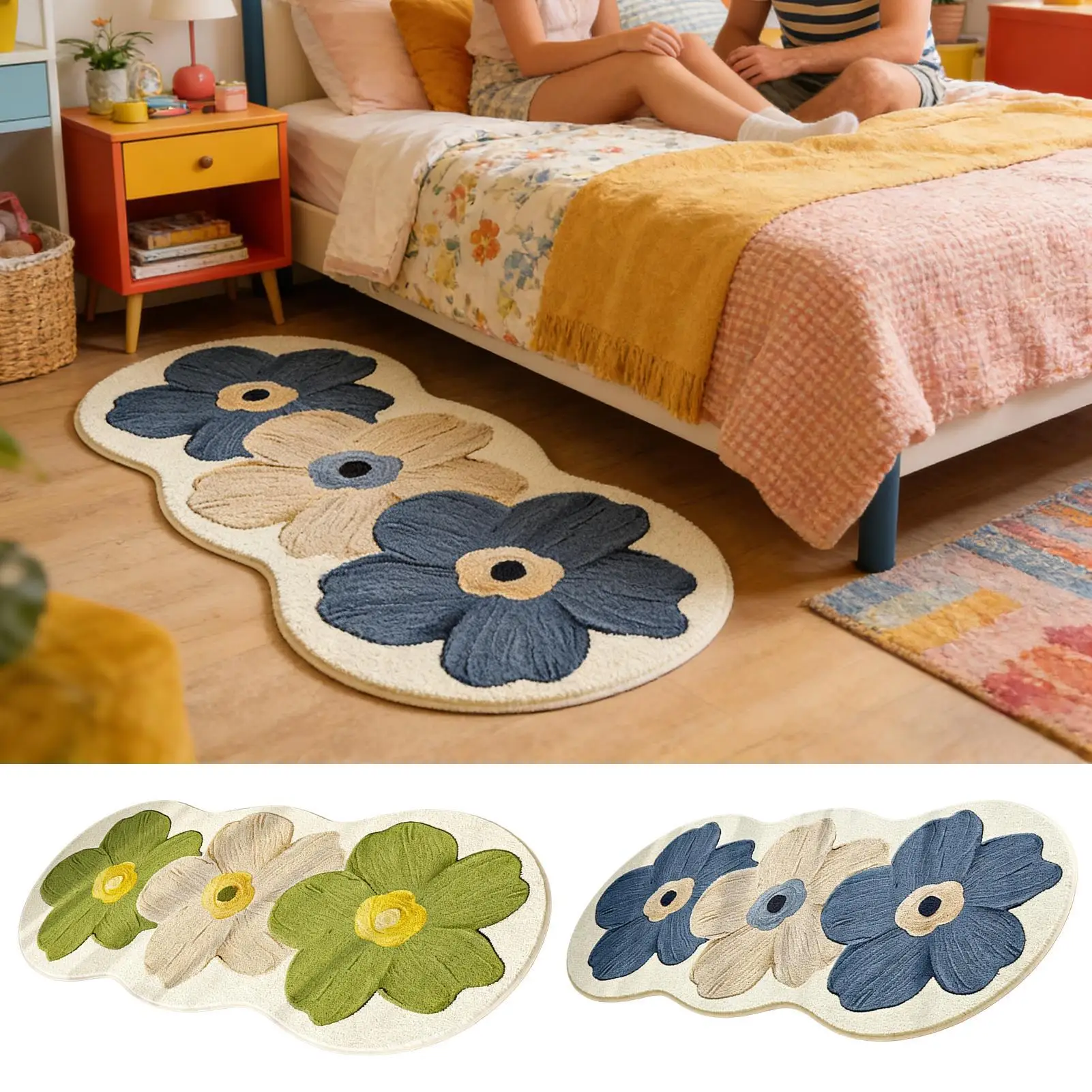 Floral Rug 47.2x15.7 Inches Non-Slip Bedroom Floor Carpet Bedroom Rug for Home Kitchen Dining Room Bedside Nursery Entryway Dorm
Floral Rug 47.2x15.7 Inches Non-Slip Bedroom Floor Carpet Bedroom Rug for Home Kitchen Dining Room Bedside Nursery Entryway Dorm