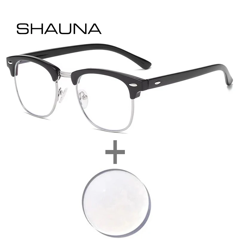 SHAUNA Retro Semi-Metal Square Rivets Women Prescription Glasses Men Myopia/Hyperopia/Progressive Optical Lens with Recipe
SHAUNA Retro Semi-Metal Square Rivets Women Prescription Glasses Men Myopia/Hyperopia/Progressive Optical Lens with Recipe