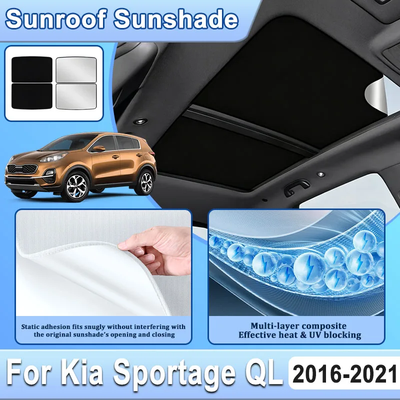 For Kia Sportage QL 2017 KX5 MK4 2016-2021 Electrostatic Adsorption Sunroof Sunshades Car Skylight Protection Visor Accessories
For Kia Sportage QL 2017 KX5 MK4 2016-2021 Electrostatic Adsorption Sunroof Sunshades Car Skylight Protection Visor Accessories