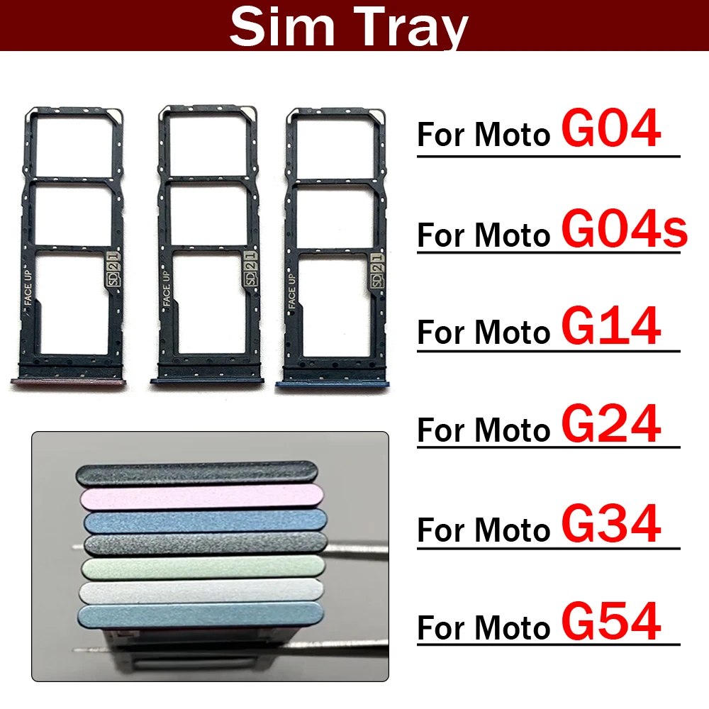 Слот для SIM-карты, держатель лотка для SD-карты, адаптер для Motorola Moto G04 G04s G14 G24 G34 G54
Слот для SIM-карты, держатель лотка для SD-карты, адаптер для Motorola Moto G04 G04s G14 G24 G34 G54