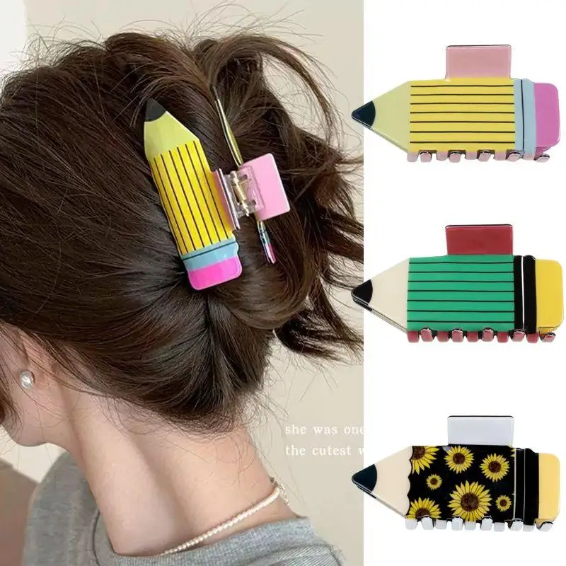 Pencil Shaped Creative Pencil Shaped Acrylic Hair Clip Women's Trendy Plastic Ponytail Thick Hair Clip Hair Accessories Headwear
Pencil Shaped Creative Pencil Shaped Acrylic Hair Clip Women's Trendy Plastic Ponytail Thick Hair Clip Hair Accessories Headwear
