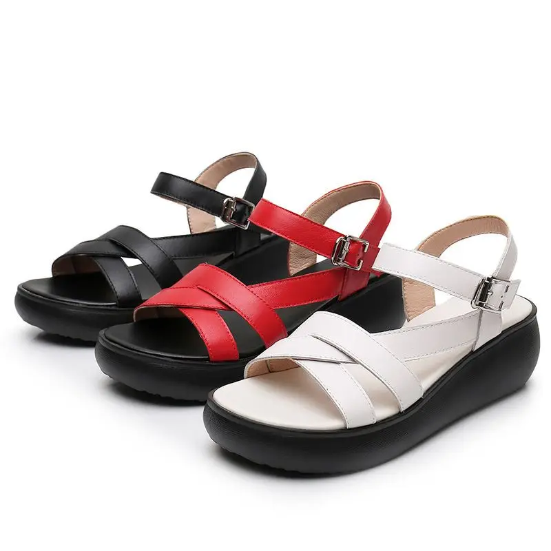 Roman Style Women Sandals Thick Sole Height Increase Leather Summer Shoes Luxus Designer Schuhe Damen Sommer Zapatos De Mujer
Roman Style Women Sandals Thick Sole Height Increase Leather Summer Shoes Luxus Designer Schuhe Damen Sommer Zapatos De Mujer